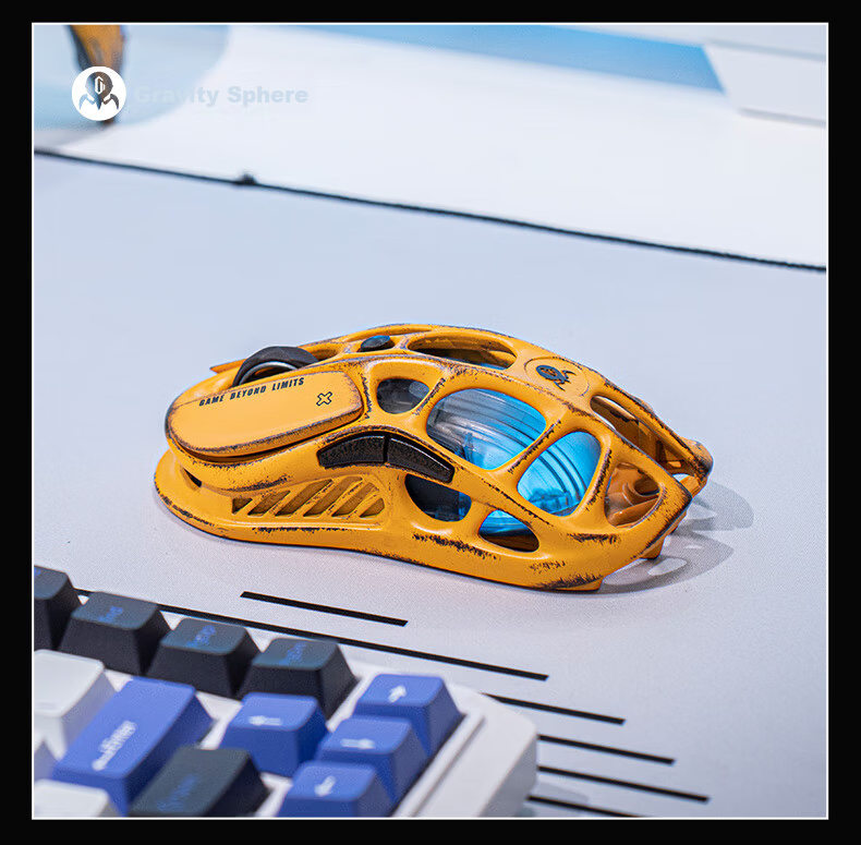 GravaStar Wireless/wired Bluetooth Gaming Mouse, Tri-Mode E-Sports Mouse, Magnesium Alloy 29-Hole Lightweight Hollow Design, 3395 Long Battery Life, Macro Buttons, RGB, Professional Silver 19