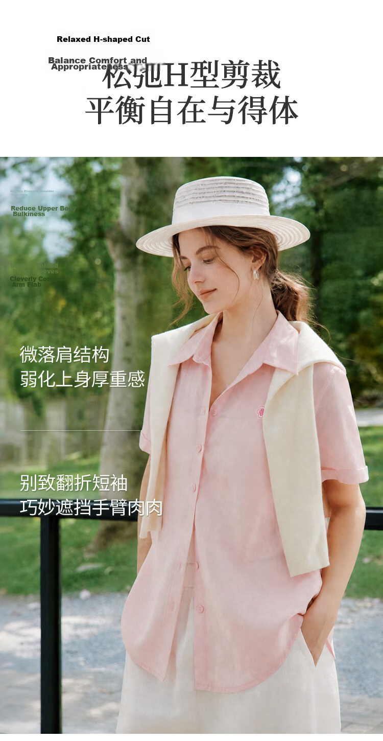 INMAN Tencel Linen Commuter Lightweight Short Sleeve Shirt Summer 2026 Women's Cardigan Glacier Pink L 11