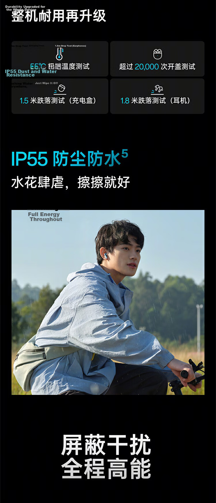 OnePlus Buds Ace 2 True Wireless Noise Cancelling In-Ear Bluetooth Earphones Universal for Oppo Xiaomi Apple Huawei Phones Submarine Black 5
