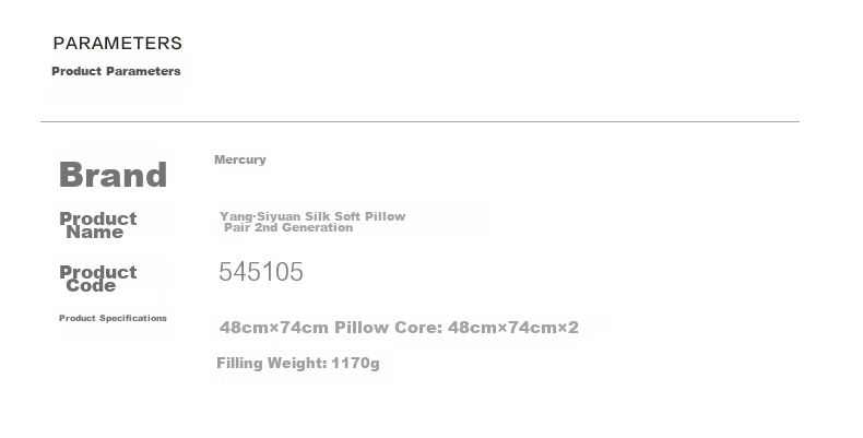 Mercury Home Textiles Silk Pillow PRO Cervical Spine Neck Protection Slow Rebound Memory Foam Class A Pillow Core Household Single 74*48cm 26