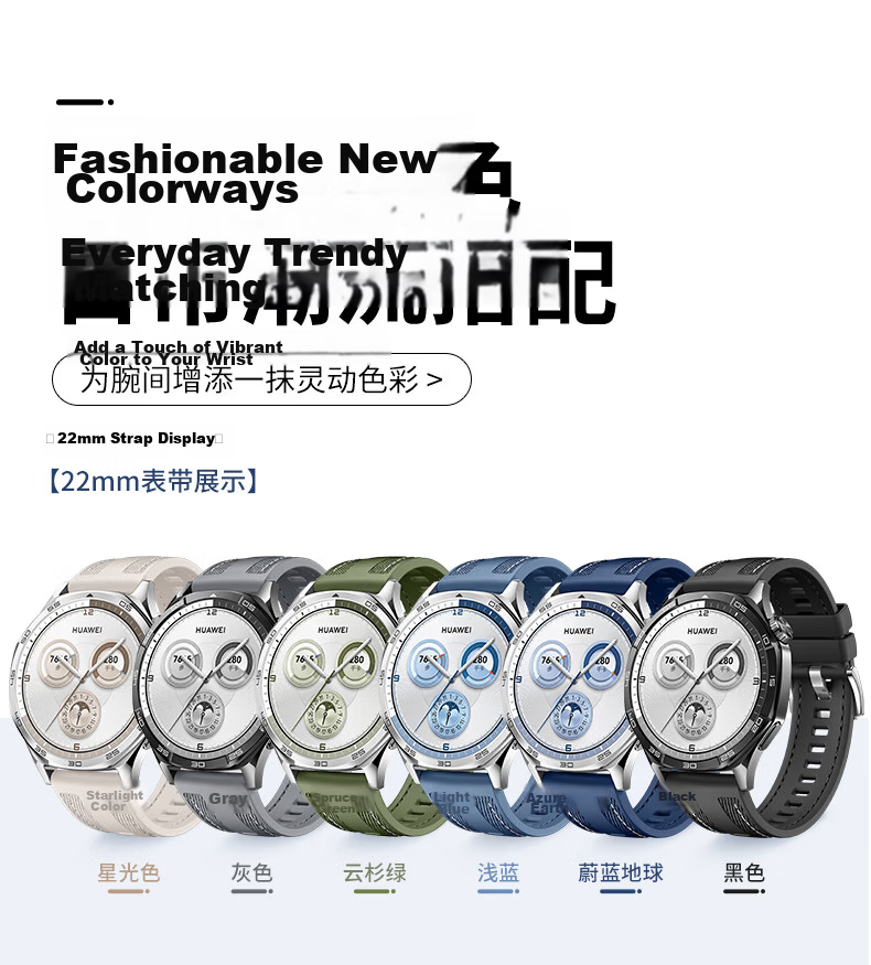 Xiaopijiang Compatible with Huawei Watch Straps for GT6/GT5Pro/GT4/GT3 New Models, Quick-Release Button Composite Watch Band for Watch4Pro/Watch3Pro, Nylon Braided Silicone Watch Strap 9