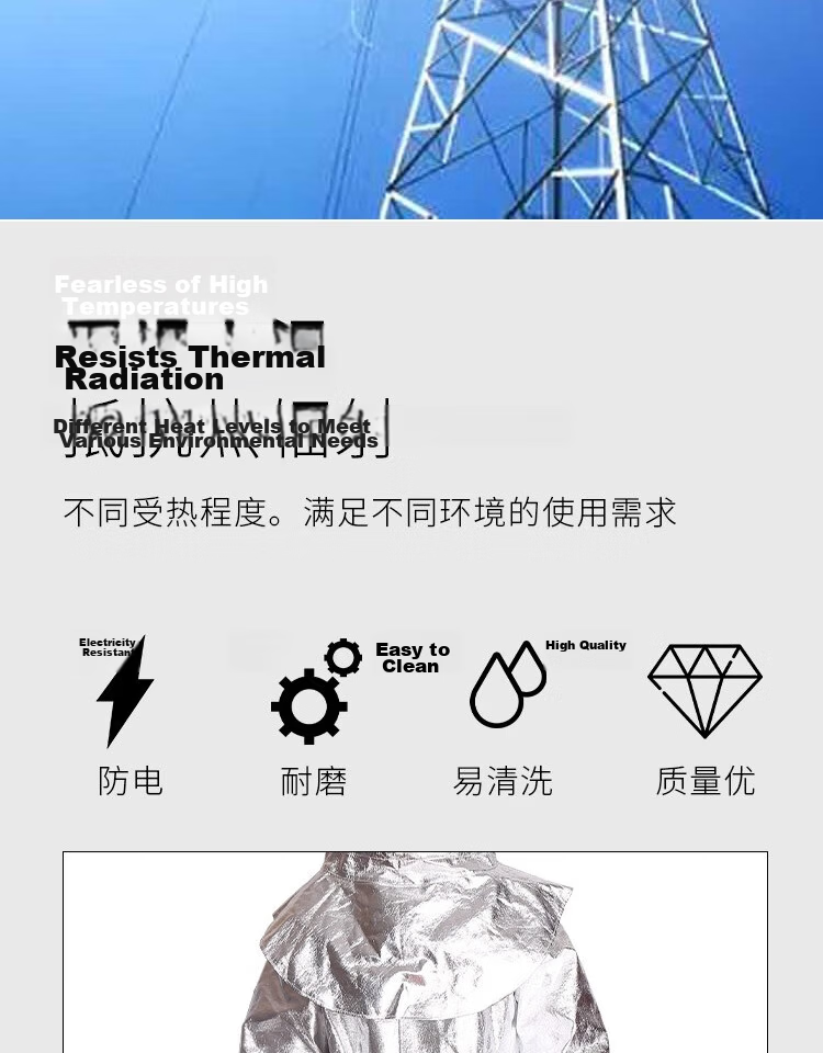 Minggu Heat Insulation Suit 500°C High Temperature Resistant Workwear Anti-Scald Protective Clothing CW656181 3