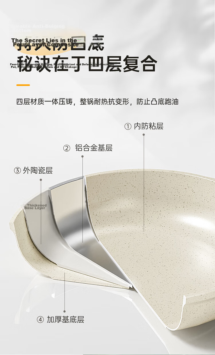 Chuida Huang Oil-Gathering Frying Pan Non-Stick Maifan Stone Coating Multi-Functional Easy-Clean Low-Smoke Frying Pan 26cm 6