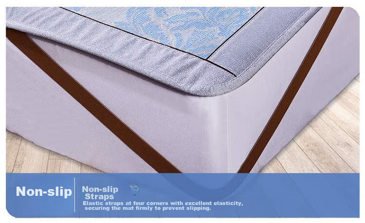 FUANNA Ice Silk Cooling Mat Washable 1000D Thick Silk A-Class Antibacterial Cooling Three-Piece Set Double 1.8x2m 14