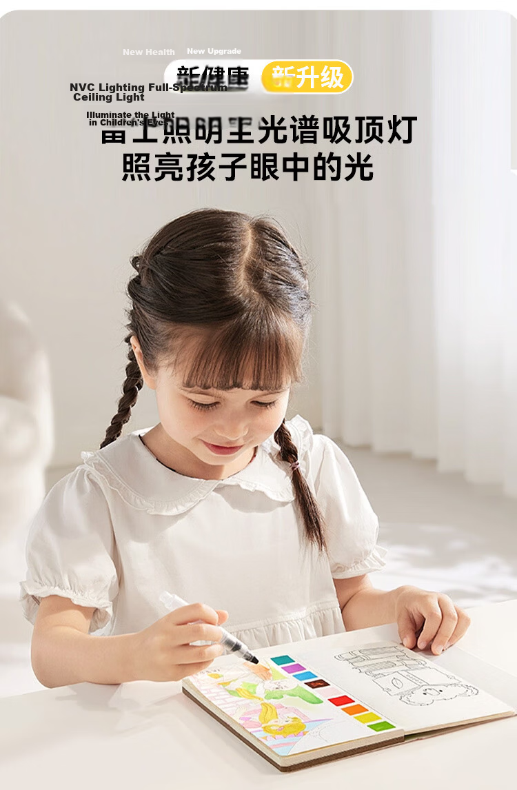 NVC LED Ceiling Light Full Spectrum Eye Protection Bedroom Kids Boys Girls Renewal Subsidy Star Three Colors 54W 3