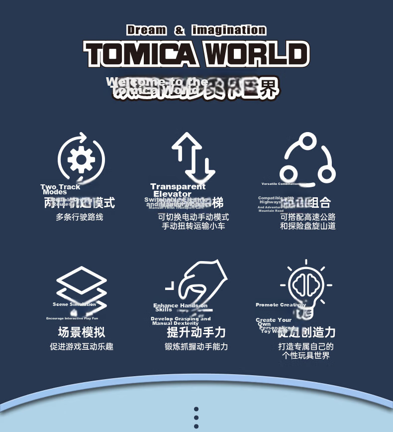 TAKARA TOMY Tomica Electric Track Parking Lot Children's Toy Boys Gift Transforming Car Building 166160 2