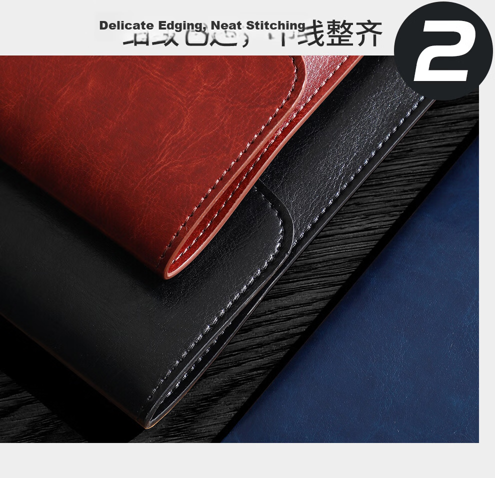 Jiaranheng A4 Leather Document Bag Upgraded Thickened Waterproof Large Capacity Classic Business Office Storage Bag Meeting Briefcase File Folder Contract Receipt Holder Custom Logo Business Brown 10