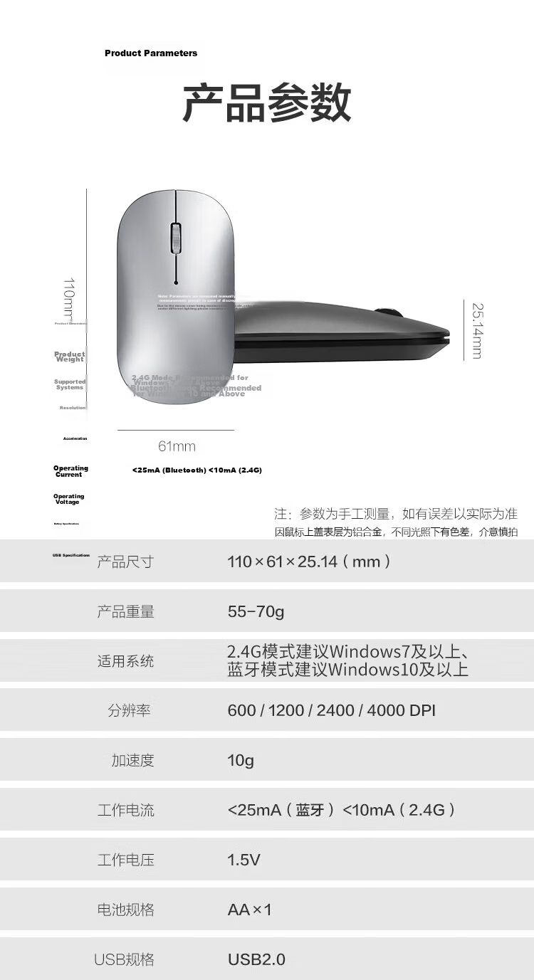 Lenovo Xiaoxin M2 Bluetooth Mouse, Wireless Mouse, Rechargeable Long Battery Life, Quiet And Portable, Skin-Like Comfortable Office Mouse, Laptop Tablet Mouse M2-BT Pink 10