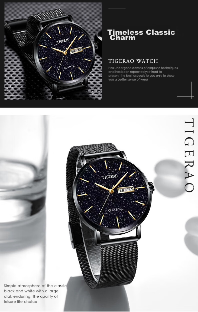 Siwangongli Men's Watch, Fashionable Calendar Quartz Watch, Suitable for Middle School, High School Students And Teenagers, Men's Watch, Back-To Seaso 17