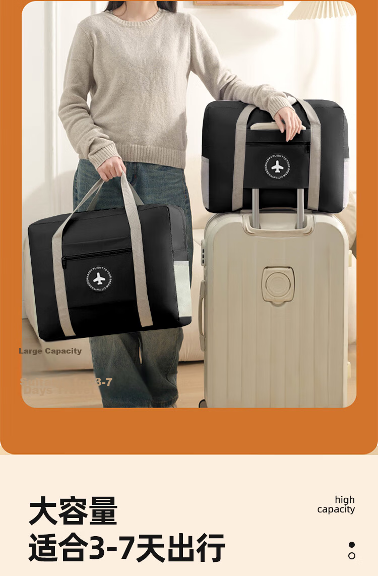 LOHAS Travel Women's Luggage Trolley Bag Matching Handheld Storage Bag Large Capacity Front Pocket Airplane Hanging Bag 4