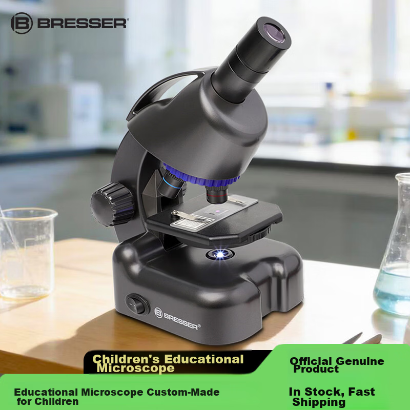 Bresser Children's Biological Microscope 800x High Power HD Portable Kit Science Experiment Birthday Gift