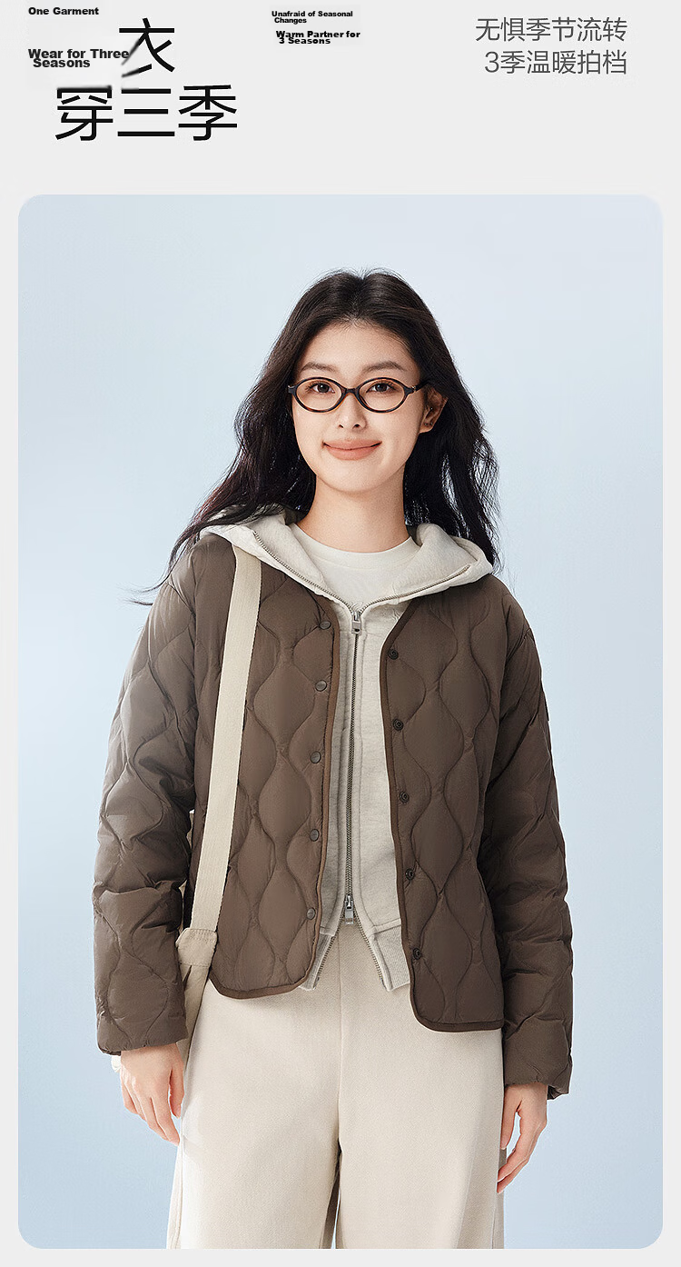 Bosideng Women's Spring and Autumn 90% Down Lightweight V-Neck Slim Short Casual Jacket Gift Mall Same Style 8