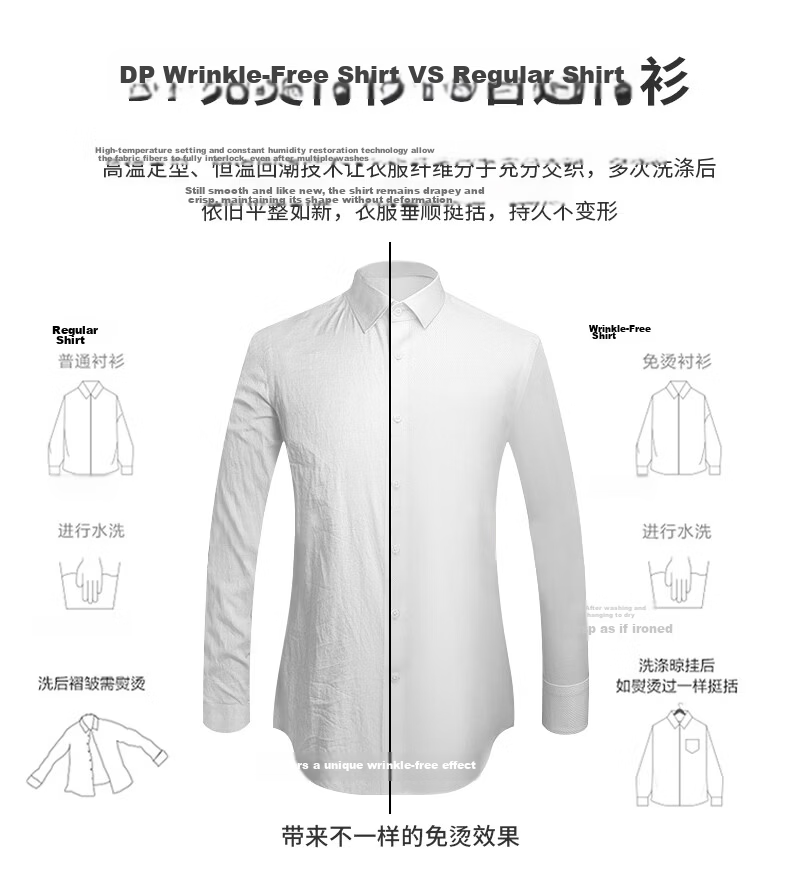 FIRS DP Non-Iron Pocket Edition Men's Short Sleeve Shirt Pure Cotton Summer High-End Business Formal White 40 3