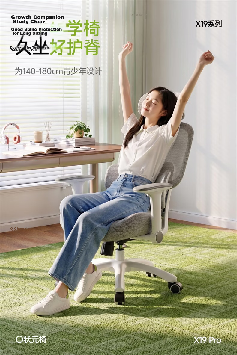 Xige E9 Study Chair Student Desk Computer Chair Ergonomic Seat for High School Students Age 12-18 Home Use 8