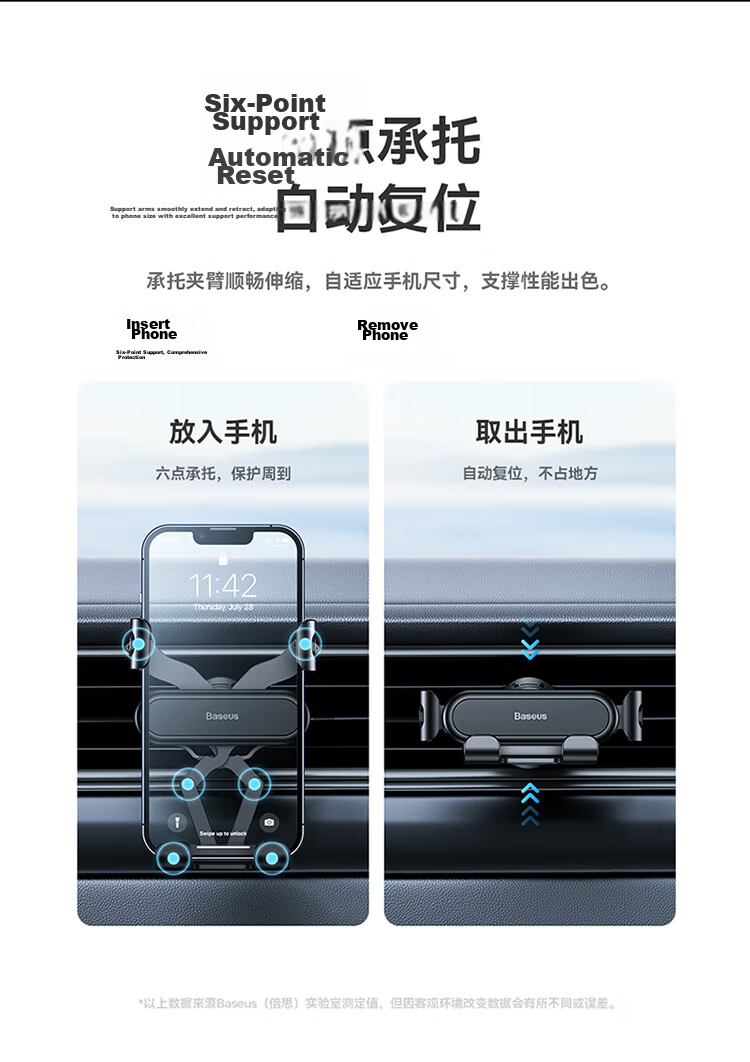Baseus Car Phone Holder Air Vent Gravity Mount for Huawei Apple Car Accessories 8