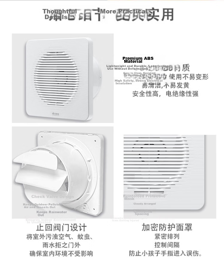AIRMATE Exhaust Fan, Bathroom Kitchen Ventilation Fan, Window Or Wall-Mounted Exhaust Fan, Powerful Extractor Fan, 6-Inch APC15-03 11