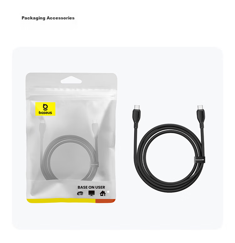 Baseus Dual-Head Type-C Charging Cable PD 100W Super Fast Charge Data Cable for Huawei Honor Xiaomi Apple iPhone 17/16/15 iPad Laptop Car Use 2m Blue 21