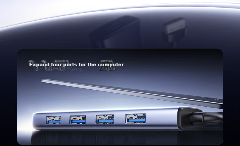 UGREEN USB3.2 Hub, 10Gbps Splitter, Multi-Port Expansion Dock, High-Speed Four-In Hub, Laptop One-To Extension Cable Converter 3