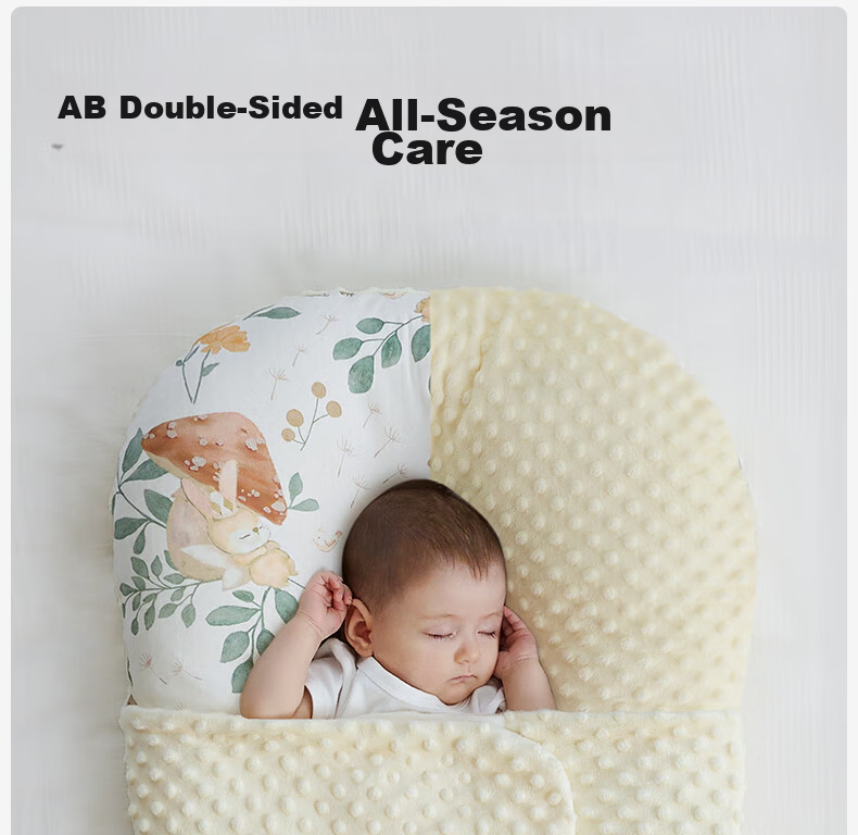 Taoqibaby Infant Pillow, Newborn Growth Pillow for Ages 1-3, Baby Ice Silk Pillow, Summer Breathable Cloud-Shaped Pillow Core 22