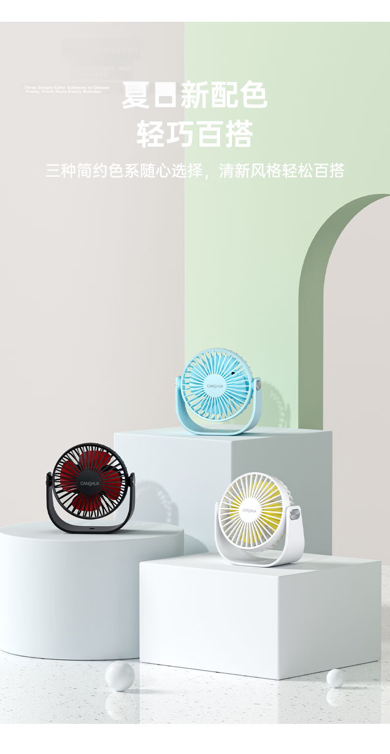 CangHua USB Mini Fan, Office Desk Student Dormitory Bedside Quiet Low Noise Kitchen Outdoor Camping Electric Fan, Compact Mini Fa 10