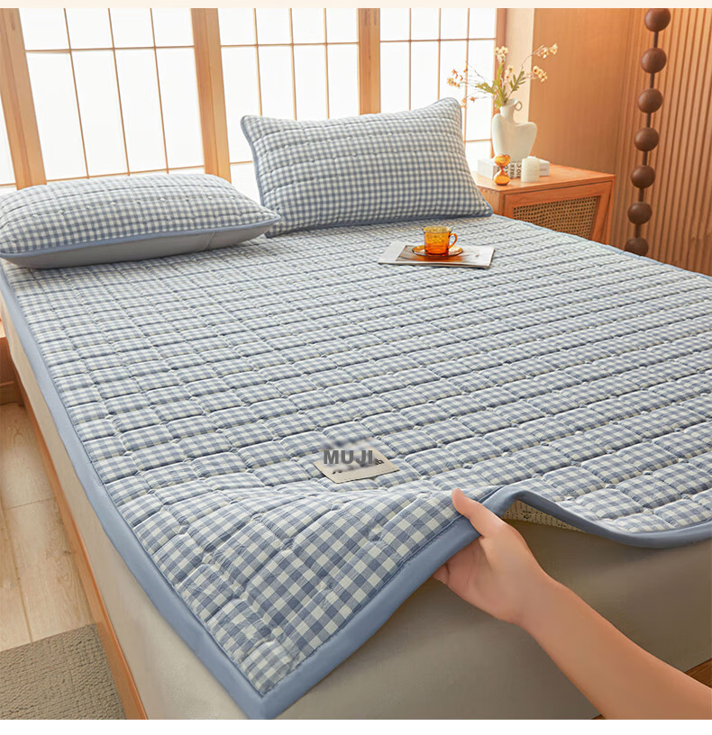 Wuyinliangpin Class A Cotton Mattress Pad, Antibacterial Bed Cover, Foldable, Student Dormitory Single Bed Pad, 1.2*2 Meters 9