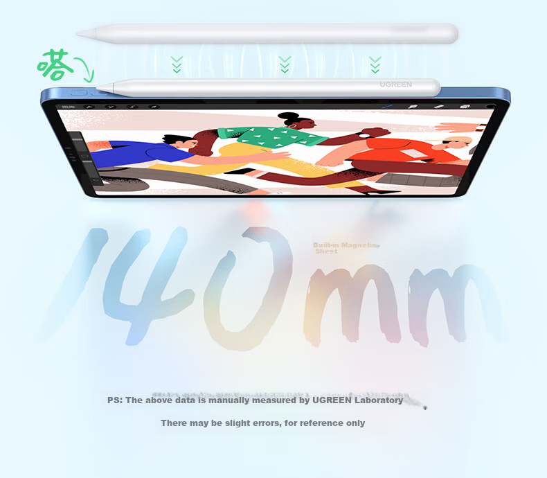 UGREEN Capacitive Stylus Touch Pen [Number Display Version], Compatible with 2026 IPad Pro/Air 8/Mini7/iPad11, Magnetic IPad Pen, Apple Pencil 28