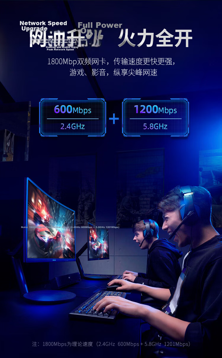 COMFAST CF-952AX Gigabit 1800Mbps Dual-Band 5G External Driver-Free WiFi6 Wireless Network Card USB 3.0 Receiver Transmitter for Desktop PC Laptop Signal Penetration 7
