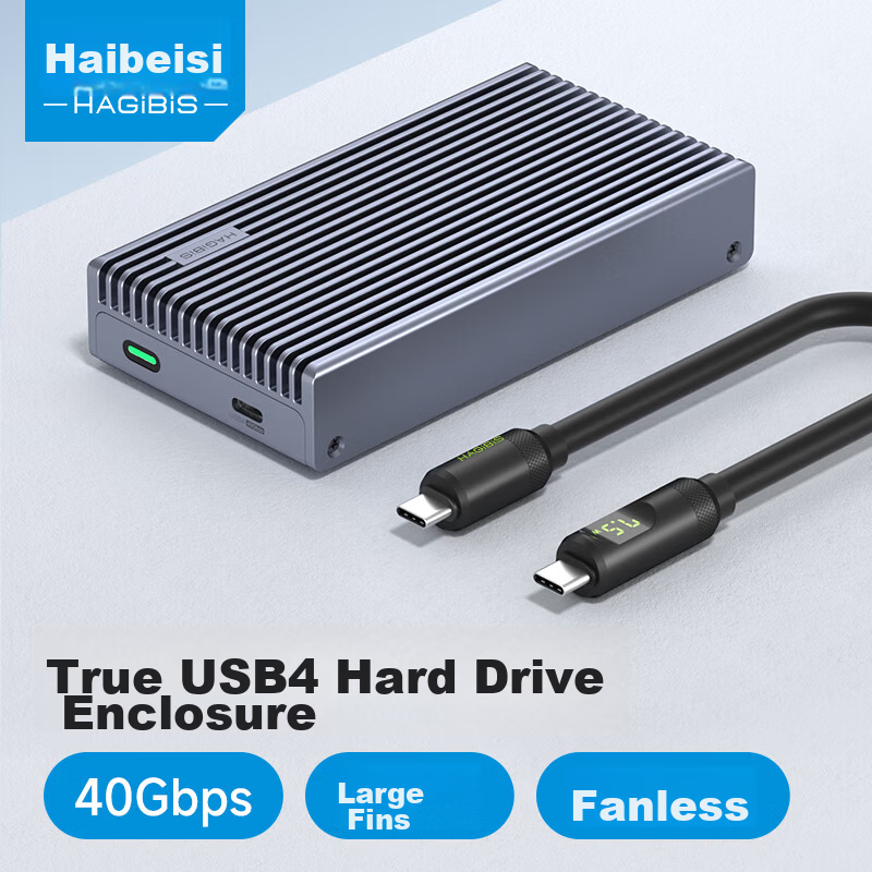 Hagibis USB4 M.2 NVMe SSD Enclosure 40Gbps Thunderbolt 4/3 Compatible with Mac Mini Desktop Type-C Laptop External SSD Portable Hard Drive Case