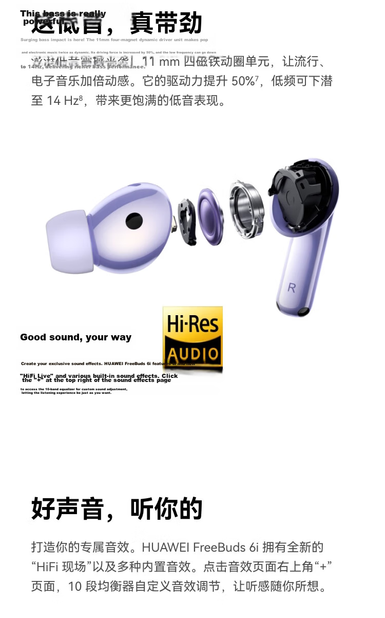 HUAWEI FreeBuds 6i Noise-Cancelling Bluetooth Earphones, Flagship-Level Noise Reduction Depth, Music And Gaming, Compatible with Android/iOS Phones, Phantom Black 11