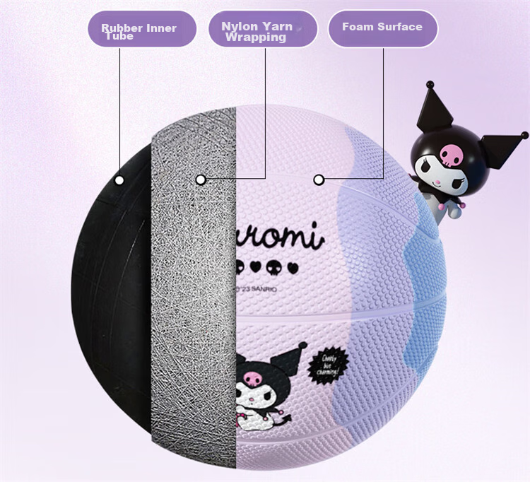 Mesuca Kids Basketball Size 5 Youth Girls Kuromi Series Foam Rubber Basketball Size 5 16