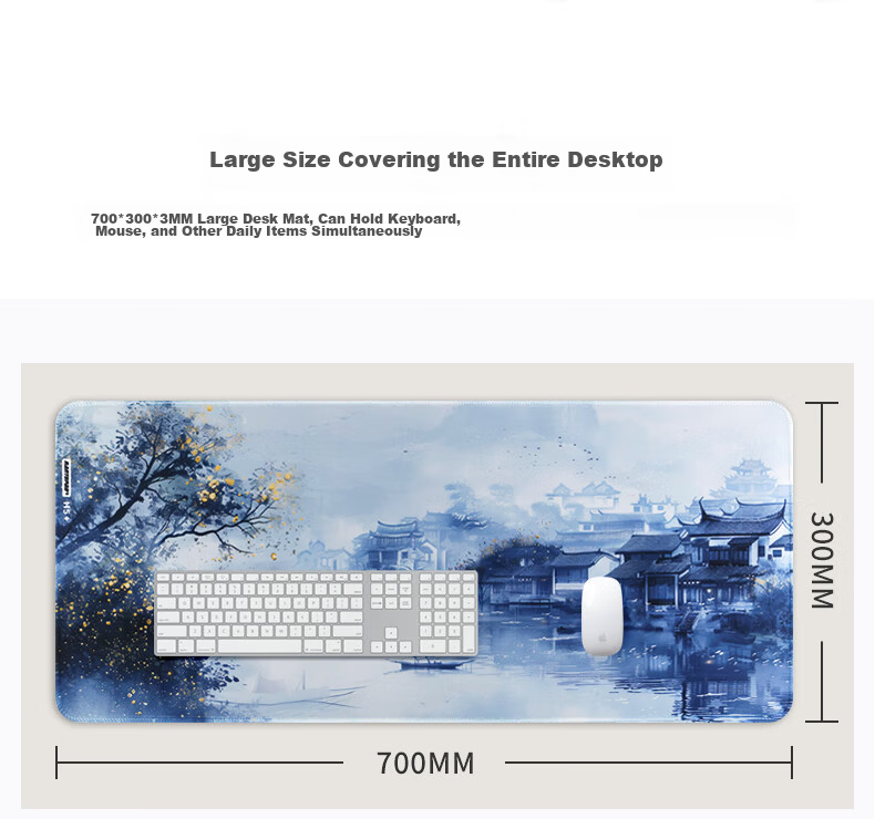 Rantopad H7+ Edge-Wrapped Gaming Mouse Pad, Extra Large Desk Mat, Thickened Keyboard Pad, Wanhuo Tongming 5