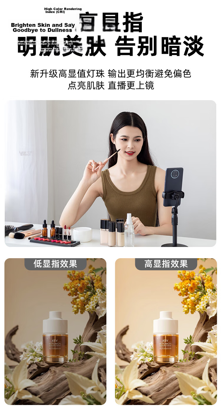 LATZZ 80W Live Streaming Fill Light LED Studio Food Lighting Indoor Photography Flat Panel Light Portrait Beauty Video Camera Desktop Jewelry Soft Light 7