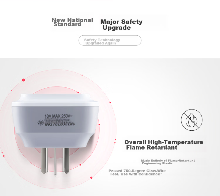 BULL Leakage Protection Plug 16A for Water Heater And Air Conditioner, High-Power Anti-Leakage Plug Converter, Leakage Protection Converter 16A, Plug And Play GN-711D 6
