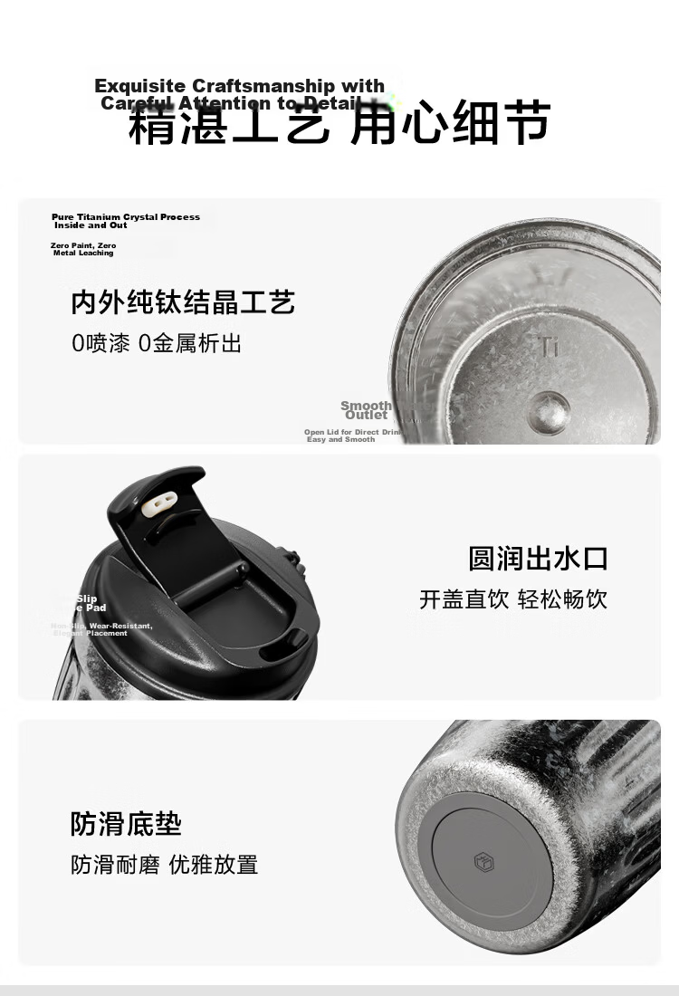 JD Original Insulated Mug Coffee Cup Portable Travel Water Bottle Practical Cup for Men And Women Silver Gray 360ml 13