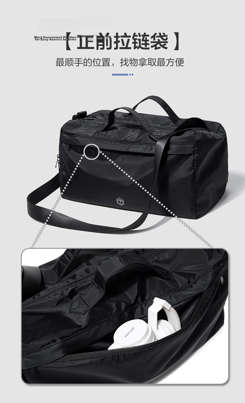 JD Jingzao Large Capacity Yoga Fitness Travel Bag Multifunctional Sports Storage Bag Black (Convertible Backpack, Crossbody, Handheld) 8