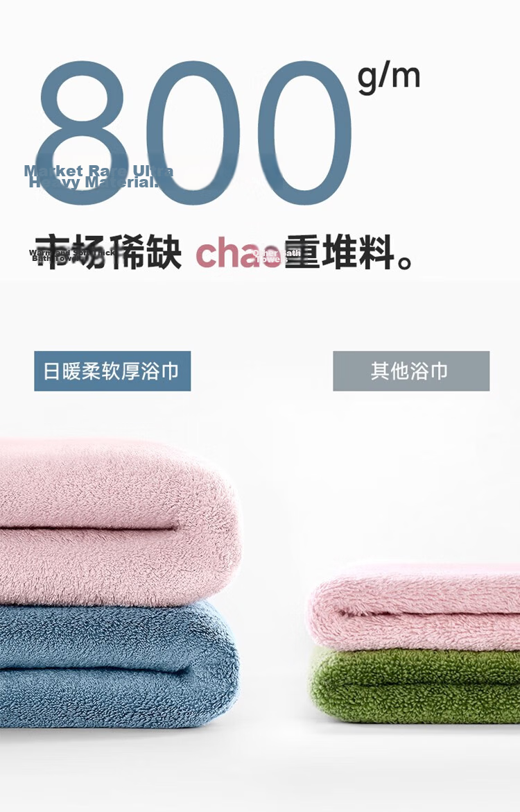 UCHINO Soft Warm 800g Thickened Bath Towel Absorbent Home Bath Towel Couple Large Towel Lapis Blue + Laundry Bag 4