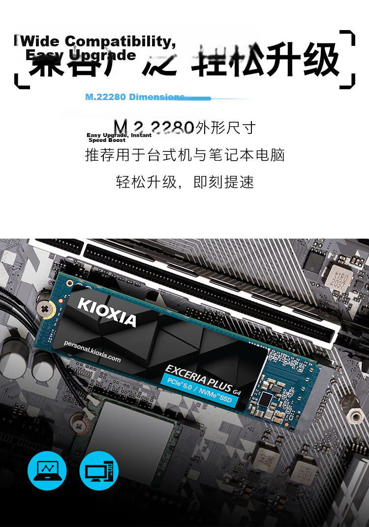 Kioxia 1TB NVMe M.2 SSD EXCERIA BASIC SF10 Series PCIe 4.0 Solid State Drive 13