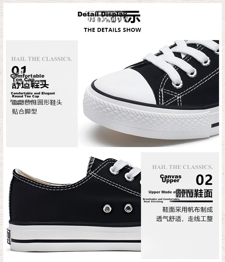 Warrior Canvas Shoes for Men, Low-Top Breathable Sports Casual Shoes with Wear-Resistant Rubber Sole WXY391 White 40 13
