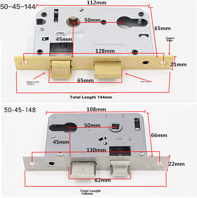 HOTUN Door Lock for Indoor Bedroom Doors, Adjustable Size, Suitable for Bathroom Solid Wood Doors, Universal Handle KTS01-160 10