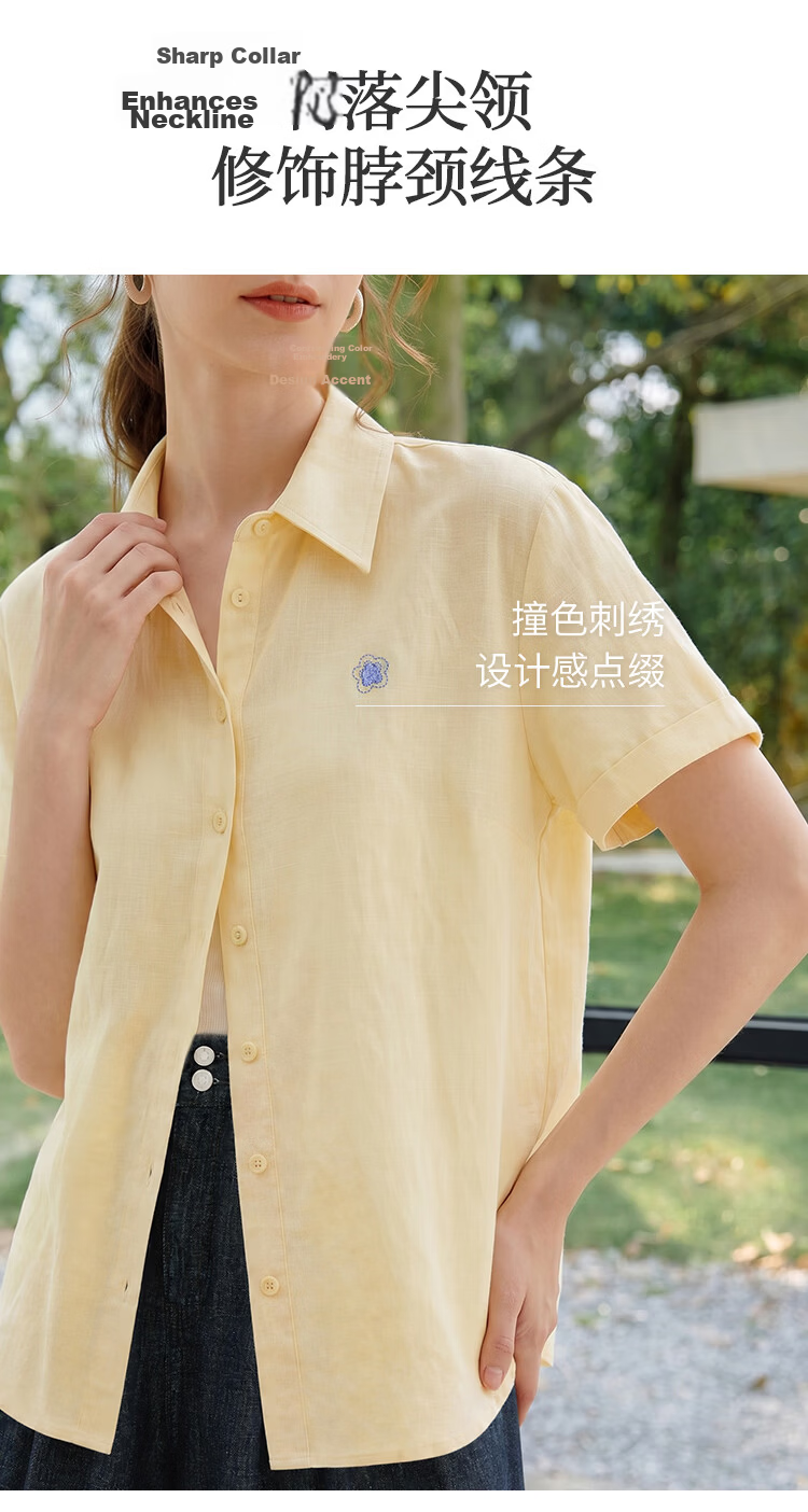INMAN Tencel Linen Commuter Lightweight Short Sleeve Shirt Summer 2026 Women's Cardigan Glacier Pink L 10