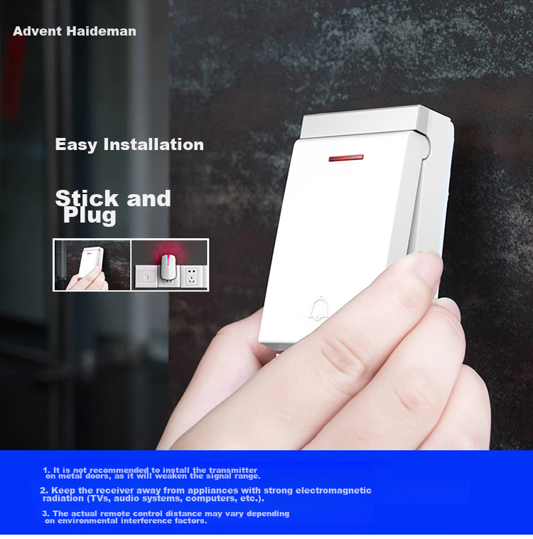 Advent Doorbell, No Battery Required, Self-Powered Wireless Doorbell, Waterproof Home Call Button P2-710R 14