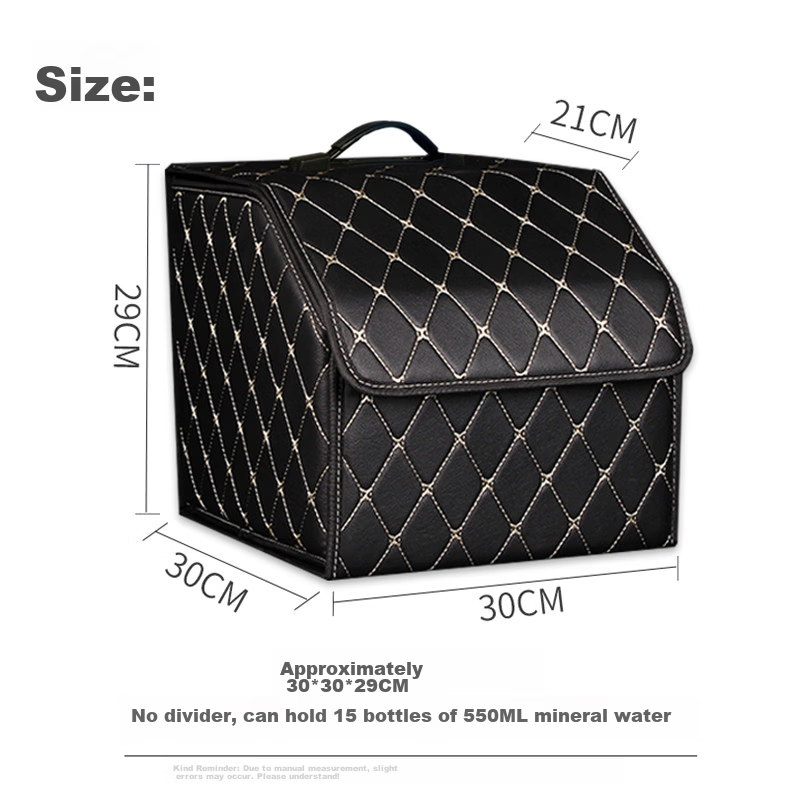 Daopushi Car Storage Box, Multifunctional Folding Organizer, Trunk Storage Container (Black, Gold Line), Medium Size 2