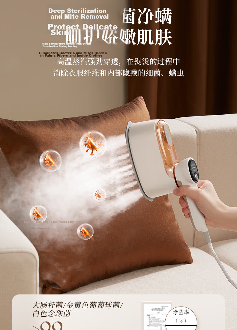 SUPOR [High Luxury Customization] Handheld Garment Steamer, 95g/min Explosive Steam Output, 120ml Bean-Shaped Electric Iron, Compact Portable Steaming Machine EGH-928A, Group Purchase Gift 18