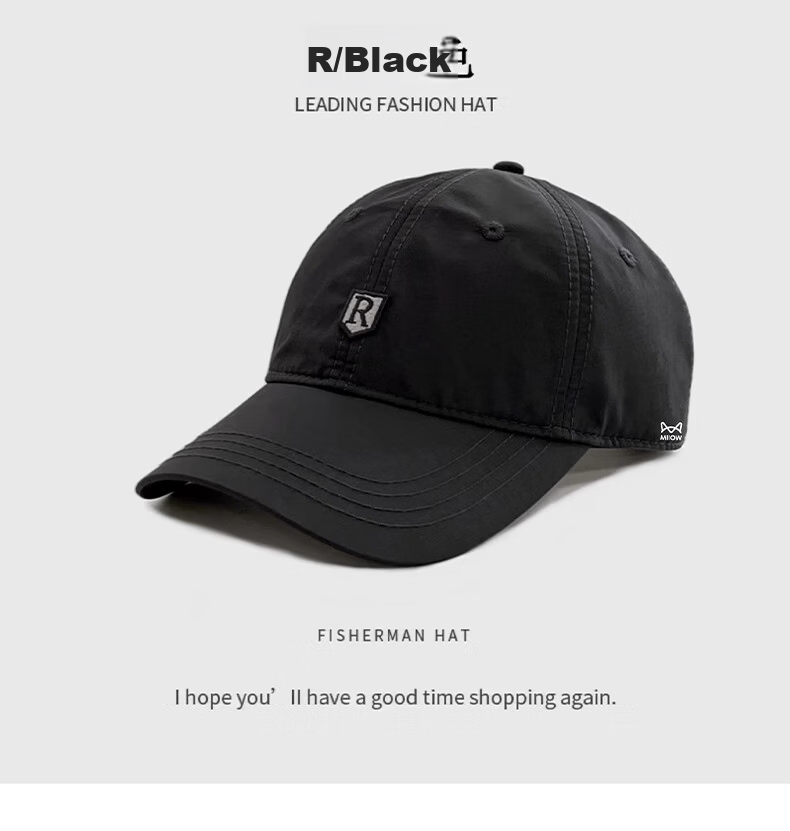 Miiow Men's Summer Sunshade Outdoor Quick-Dry Large Size Deep Baseball Cap Dark Blue 15