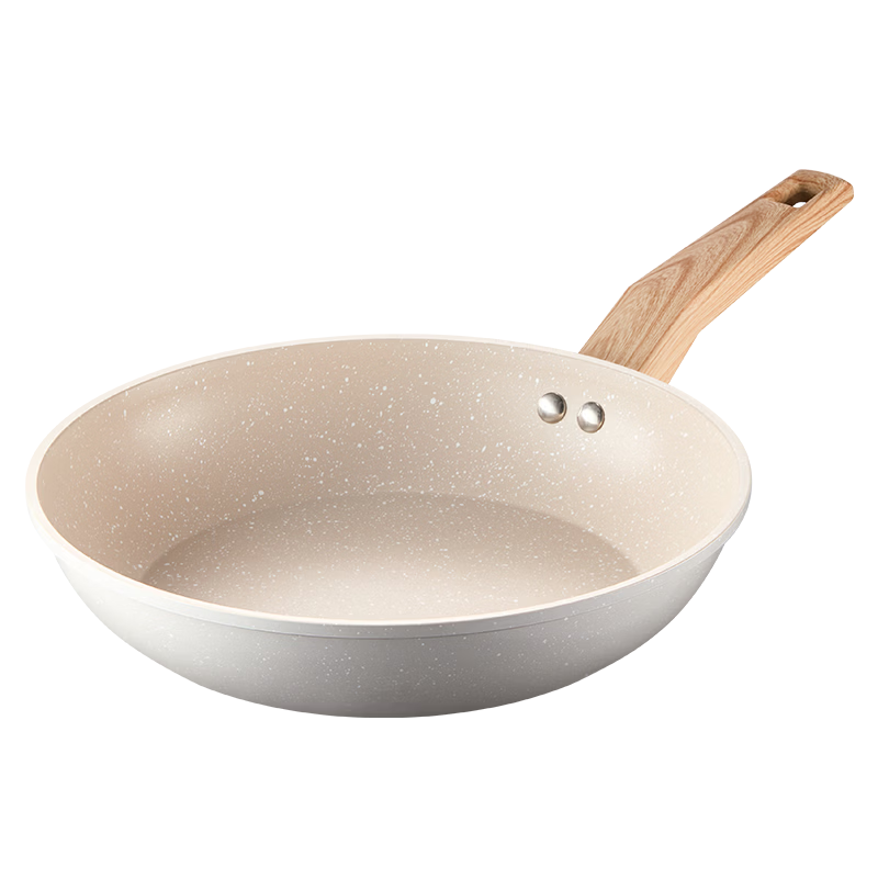 Midea 24cm Titanium Non-Stick Flat Frying Pan Skillet for Eggs, Steak, Pancakes, Compatible with Induction Cookers, Without Lid