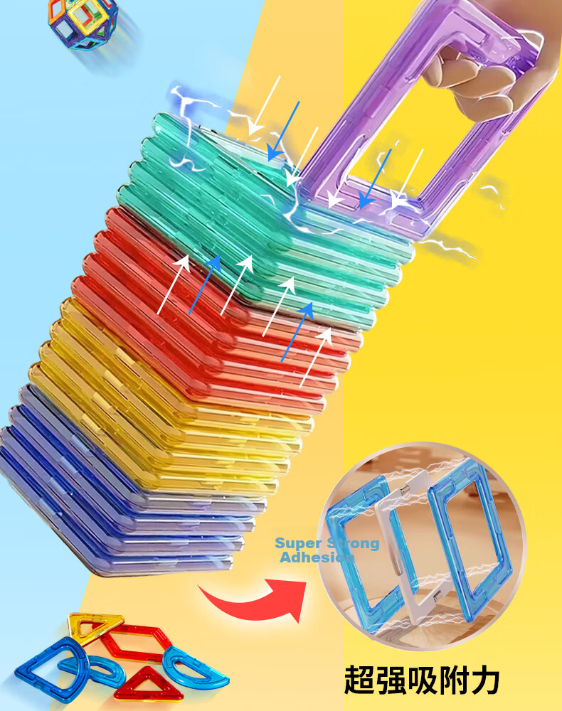 Danmiqi Magnetic Tiles Children's Toy for Boys and Girls Ages 3-10 Large Magnetic Building Blocks Birthday Gift 3