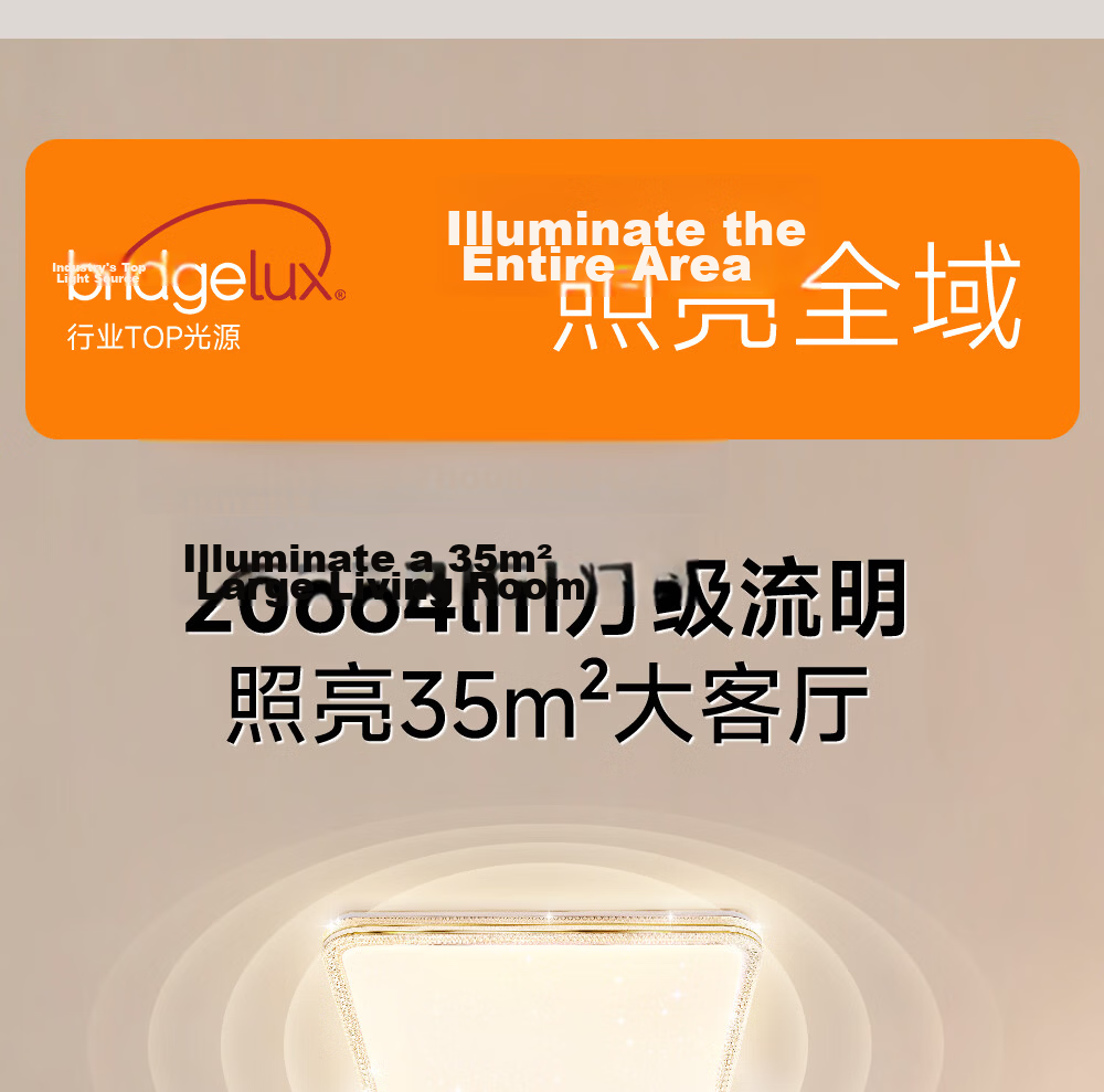 GUJIA LED Ceiling Light Luxury Crystal Imitation Eye Protection PR Light Living Room Bedroom Lamp 50CM - Three Colors [Installation Included] 13