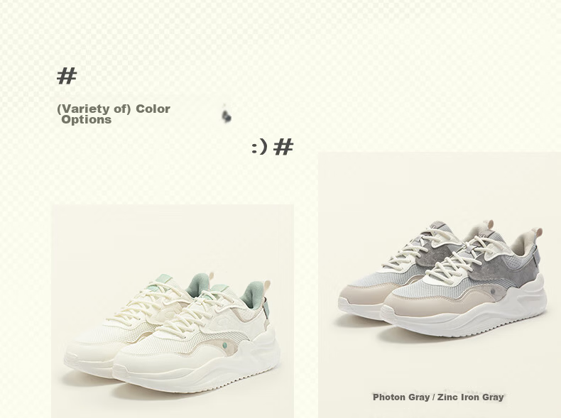 361° Men's Sports Shoes Yunshu 3, Spring And Summer Retro Mesh Thick-Soled Commuter Casual Dad Shoes for Men, 672316706-5 19
