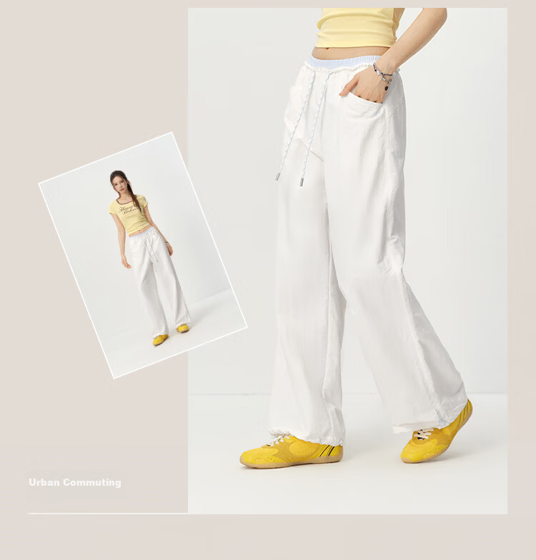 Semir Women's Casual Summer Color-Block Drawstring Pants Sun-Protective Moisture-Wicking Quick-Dry Loose Wide-Leg Trousers 2026 109326127007 15