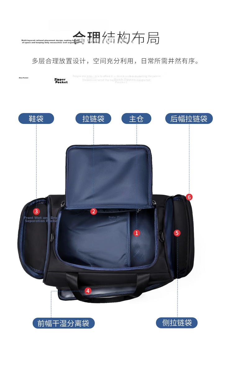 GOLF Travel Bag Multi-Use Shoulder Handheld Luggage Bag Men's Sports Gym Business Backpack Double Shoulder Travel Backpack 14